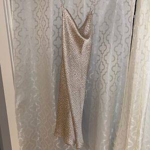 Abercrombie and Fitch Trendy Leopard Slip Satin Dress